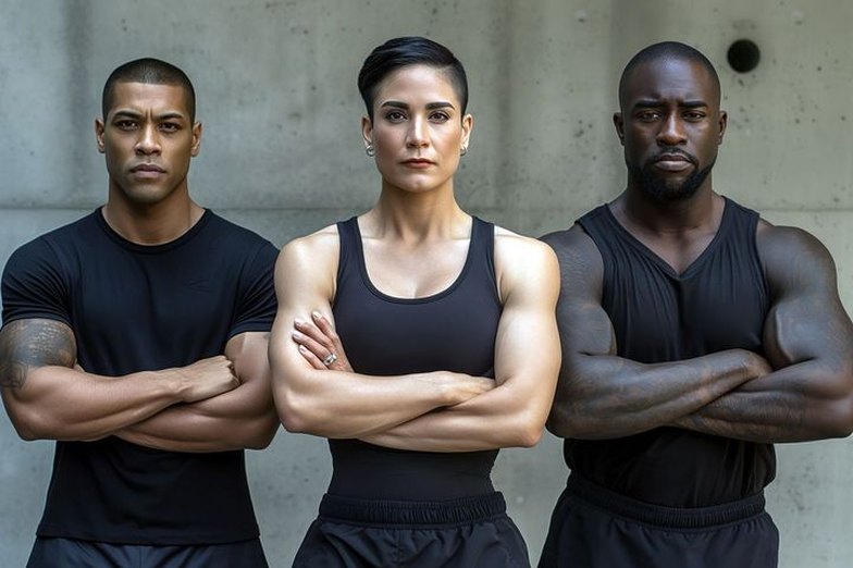 Three Fitvive coaches standing with arms crossed